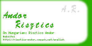 andor risztics business card